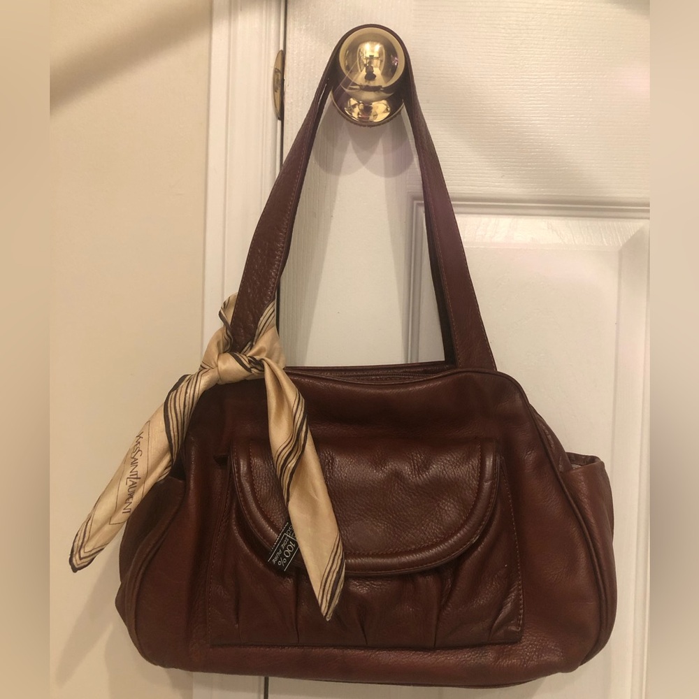 Osgood Marley shoulder purse and organizer in Brandy